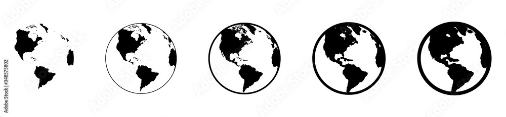 Canvas Prints earth globe in flat designs. world map in circle. earth globes collection. world map in modern simpl