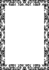 White Frame with Decorated Borders