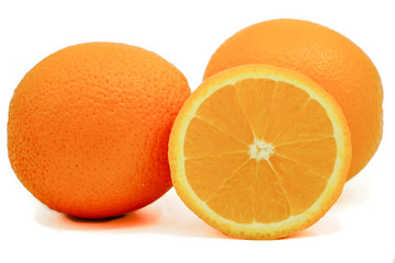 Orange fruit isolated on-White background
