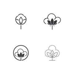 Beauty Cotton flower vector , Simple  icon Cotton flower template symbol nature