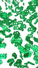 Digital currency symbol Bitcoin on a white background. Fall of bitcoin. crypto currency graph on virtual screen. Business, Finance and technology concept. 3D illustration