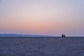 Couple enjoying sunrise