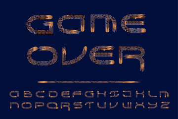 Geometric and speedy vector typeface Game Over for logo and video games. Drawn with lines and dots