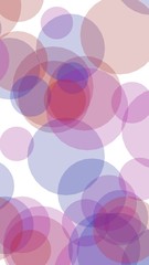 Multicolored translucent circles on a white background. Pink tones. 3D illustration