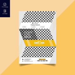 Elegant Real Estate Flyer Home for Sale for Modern Home Interior Design Editable Vector Template