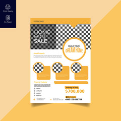 Elegant Real Estate Flyer Home for Sale for Modern Home Interior Design Editable Vector Template
