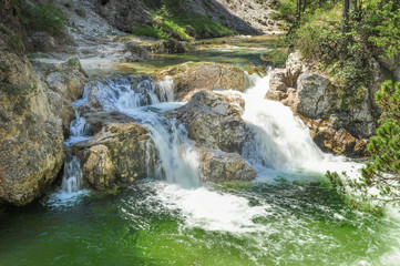 Waterfalls and Cascades in Oetscher National Park, Springtime