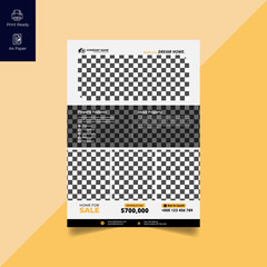 Elegant Real Estate Flyer Home for Sale for Modern Home Interior Design Editable Vector Template