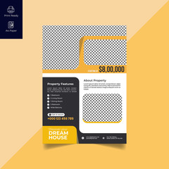 Elegant Real Estate Flyer Home for Sale for Modern Home Interior Design Editable Vector Template