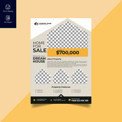 Elegant Real Estate Flyer Home for Sale for Modern Home Interior Design Editable Vector Template