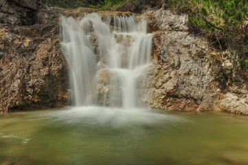 Fototapeta na wymiar Waterfalls and Cascades in Oetscher National Park, Springtime