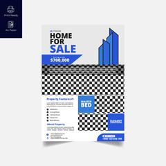 Elegant Real Estate Flyer Home for Sale for Modern Home Interior Design Editable Vector Template
