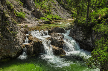 Waterfalls and Cascades in Oetscher National Park, Springtime