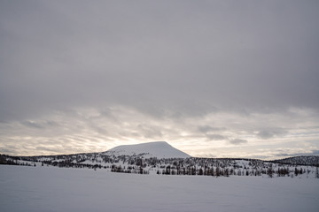 Winter ski trip in the mountains of the circumpolar Urals