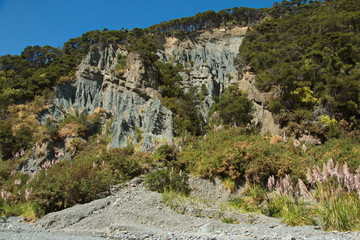 Fototapeta na wymiar Putangirua Pinnacles in Wellington Region on North Island of New Zealand 