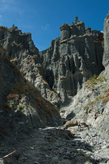 Putangirua Pinnacles in Wellington Region on North Island of New Zealand  
