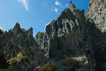 Putangirua Pinnacles in Wellington Region on North Island of New Zealand  
