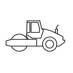 black road roller icon- vector illustration