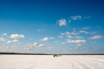 Winter ski trip in the mountains of the circumpolar Urals