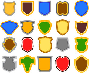 Colorful shield emblem set