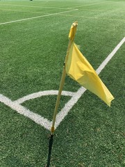 Corner flag in a soccer field