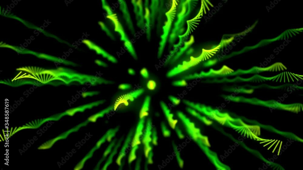 Poster abstract flight through rotating spiral lines on black background, seamless loop. animation. motion 