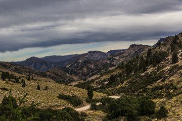 desert road in the patagonia mountains