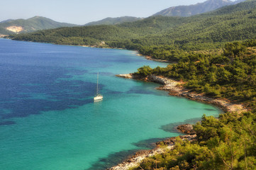 Fototapeta premium Beautiful Greek island of Thassos: one of the most popular tourist destinations in Greece.