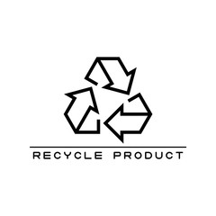 Vector icon or logo of recycling product in line style.