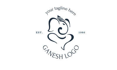 Ganesha logo design. Ganesha symbol vector