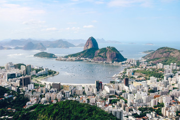 Fototapeta na wymiar Aerial view of Rio de Janeiro with the Sugarloaf Mountain, Brazil