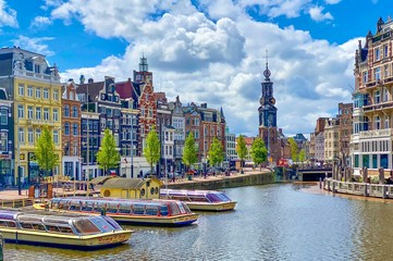 Amsterdam City The Netherlands - obrazy, fototapety, plakaty