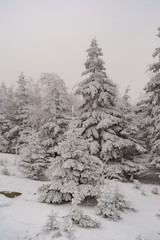 winter hike in the mountains of the southern Urals. Taganay National Park