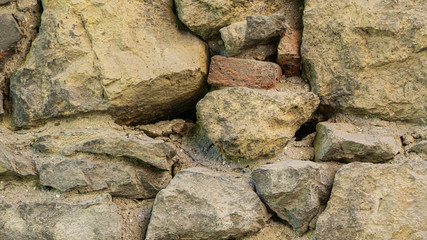 The texture of the old stone wall. Georgia country. Kutaisi city