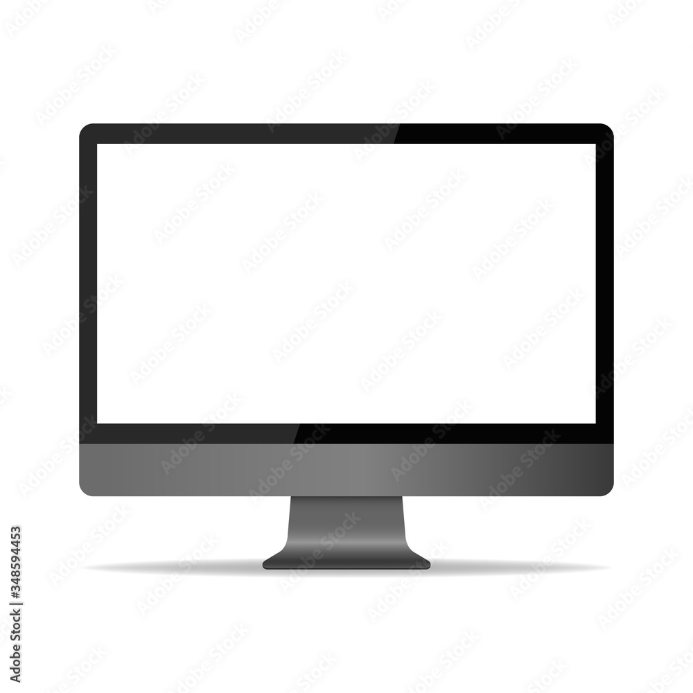 Poster computer monoblock monitor display isolated on a white background. vector eps 10