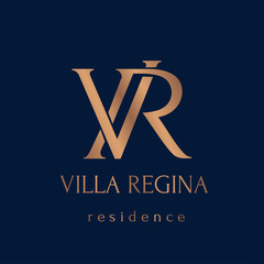 VR classical monogram. Logotype for business