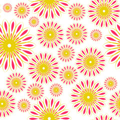 Seamless colorful mixed floral design