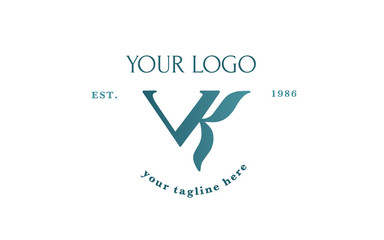 Logo vector illustration. Emblem design on white background. Lettering business logotype. VK monogram 