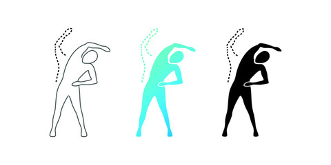 trunk lateral flexion, set icons