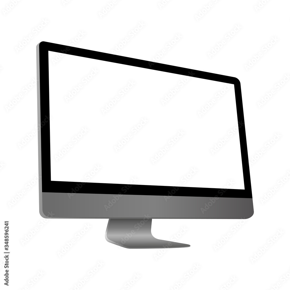 Poster computer monoblock monitor display isolated on a white background. vector eps 10
