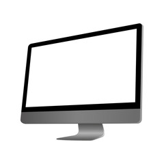 Computer Monoblock Monitor Display Isolated on a white background. Vector EPS 10