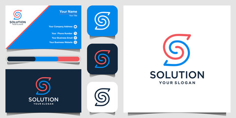 Letter S Simple Line Logo Design Element