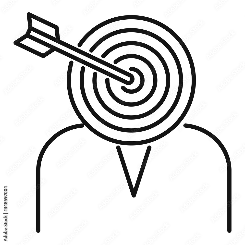 Aufkleber headhunter target icon. outline headhunter target vector icon for web design isolated on white backg