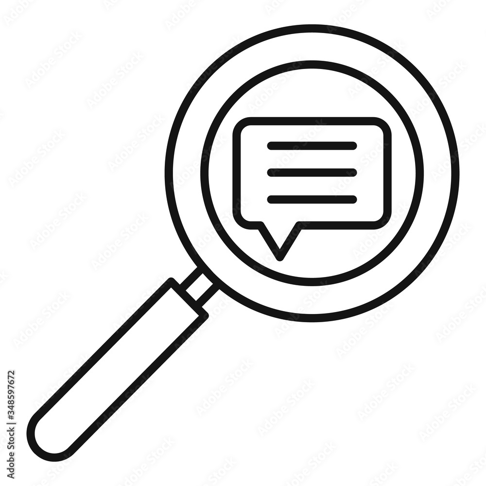 Aufkleber chat magnifier icon. outline chat magnifier vector icon for web design isolated on white background