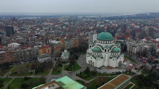 Seva Cathedral with Beograd city around, Serbia
