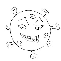 Virus cell with face.
