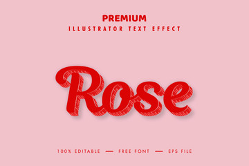 Rose 3d Text Effect and Editable Font Design. 