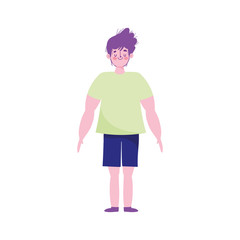 young man male character cartoon standing isolated design