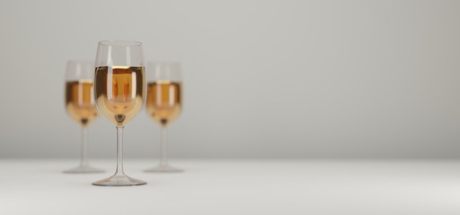 three glasses of champagne