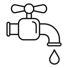 Water tap icon. Outline water tap vector icon for web design isolated on white background